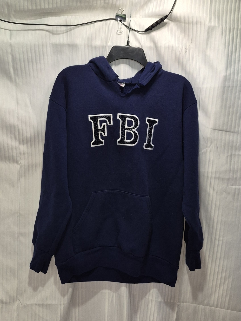 Women's Large Classic Navy Crewneck Sweatshirt w FBI- American Knitwear
